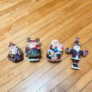 VTG 90s Crinkle Claus Possible Dream Santa Claus Christmas Figurines Lot of 4